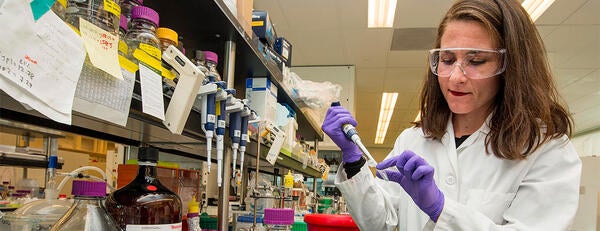 Student in the CNAS lab